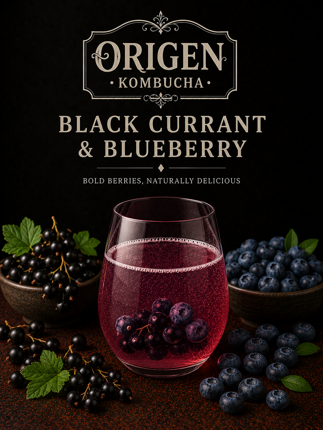 Black Currant and Blueberry kombucha
