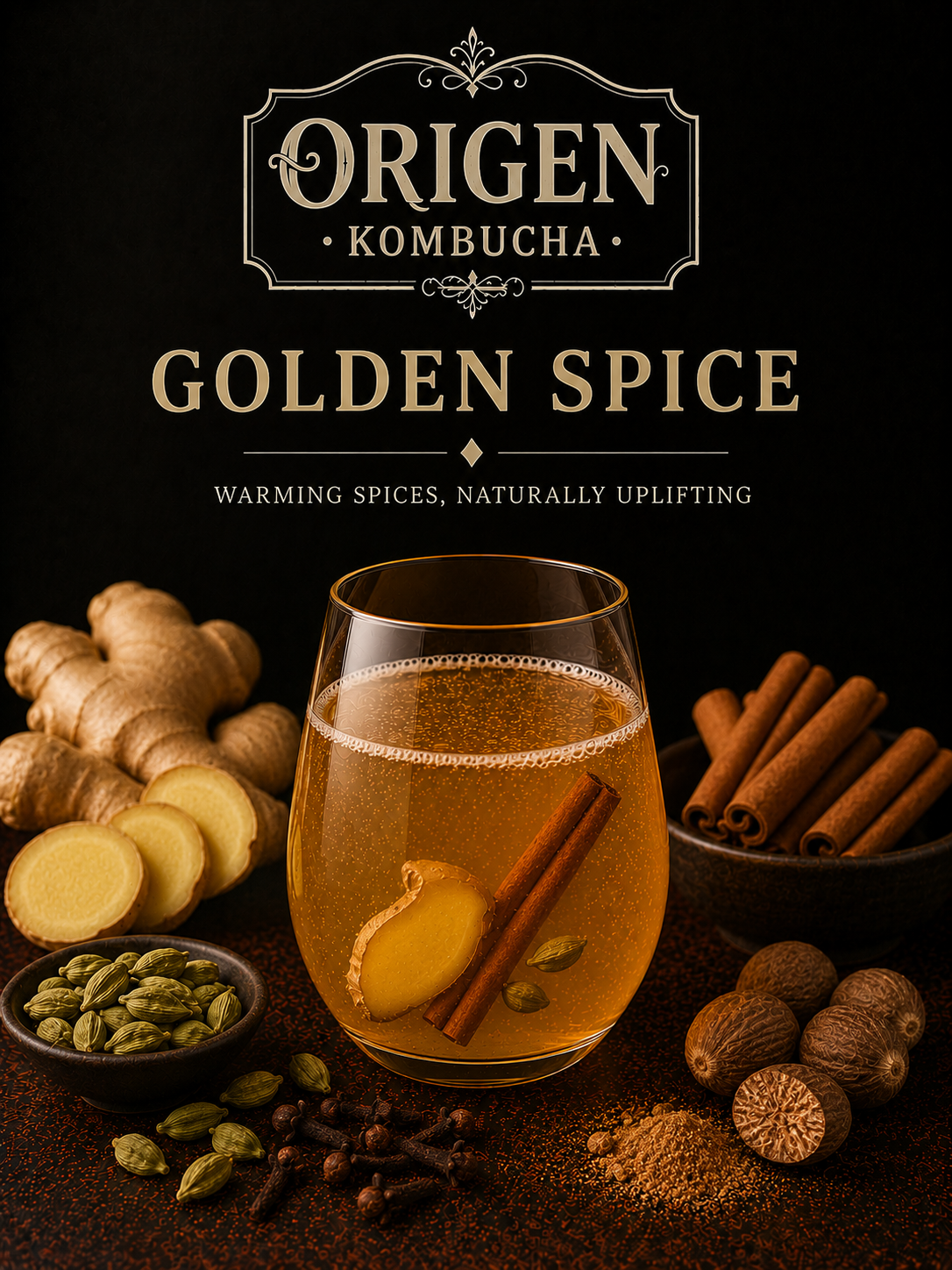Golden Spice - Cinnamon, roasted chicory, roasted carob, ginger, cardamom